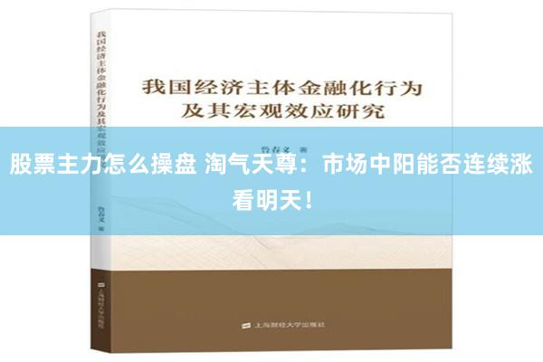 股票主力怎么操盘 淘气天尊：市场中阳能否连续涨看明天！