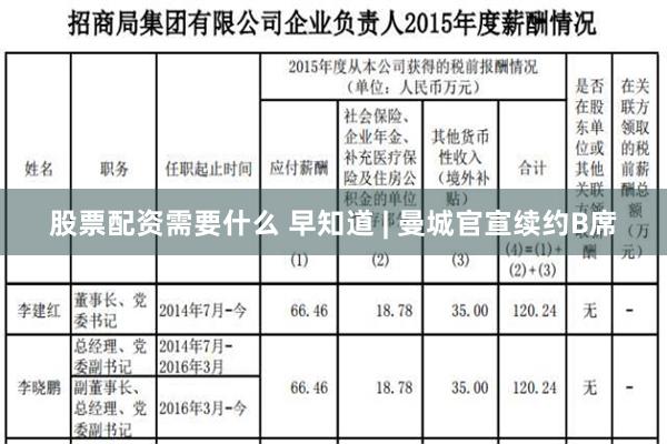 股票配资需要什么 早知道 | 曼城官宣续约B席