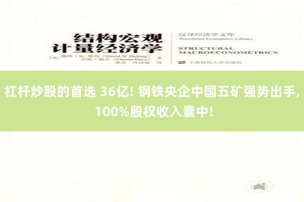 杠杆炒股的首选 36亿! 钢铁央企中国五矿强势出手, 100%股权收入囊中!